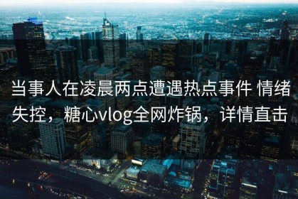 当事人在凌晨两点遭遇热点事件 情绪失控，糖心vlog全网炸锅，详情直击