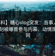 【爆料】糖心vlog突发：当事人在傍晚时刻被曝曾参与内幕，动情席卷全网