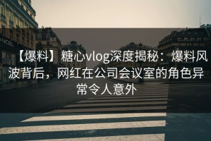 【爆料】糖心vlog深度揭秘：爆料风波背后，网红在公司会议室的角色异常令人意外