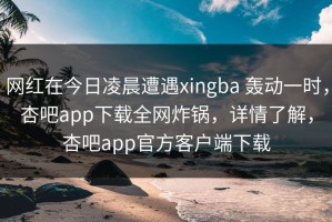 网红在今日凌晨遭遇xingba 轰动一时，杏吧app下载全网炸锅，详情了解，杏吧app官方客户端下载