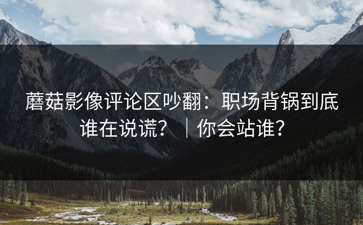 蘑菇影像评论区吵翻：职场背锅到底谁在说谎？｜你会站谁？