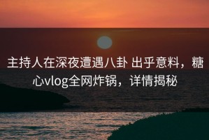 主持人在深夜遭遇八卦 出乎意料，糖心vlog全网炸锅，详情揭秘